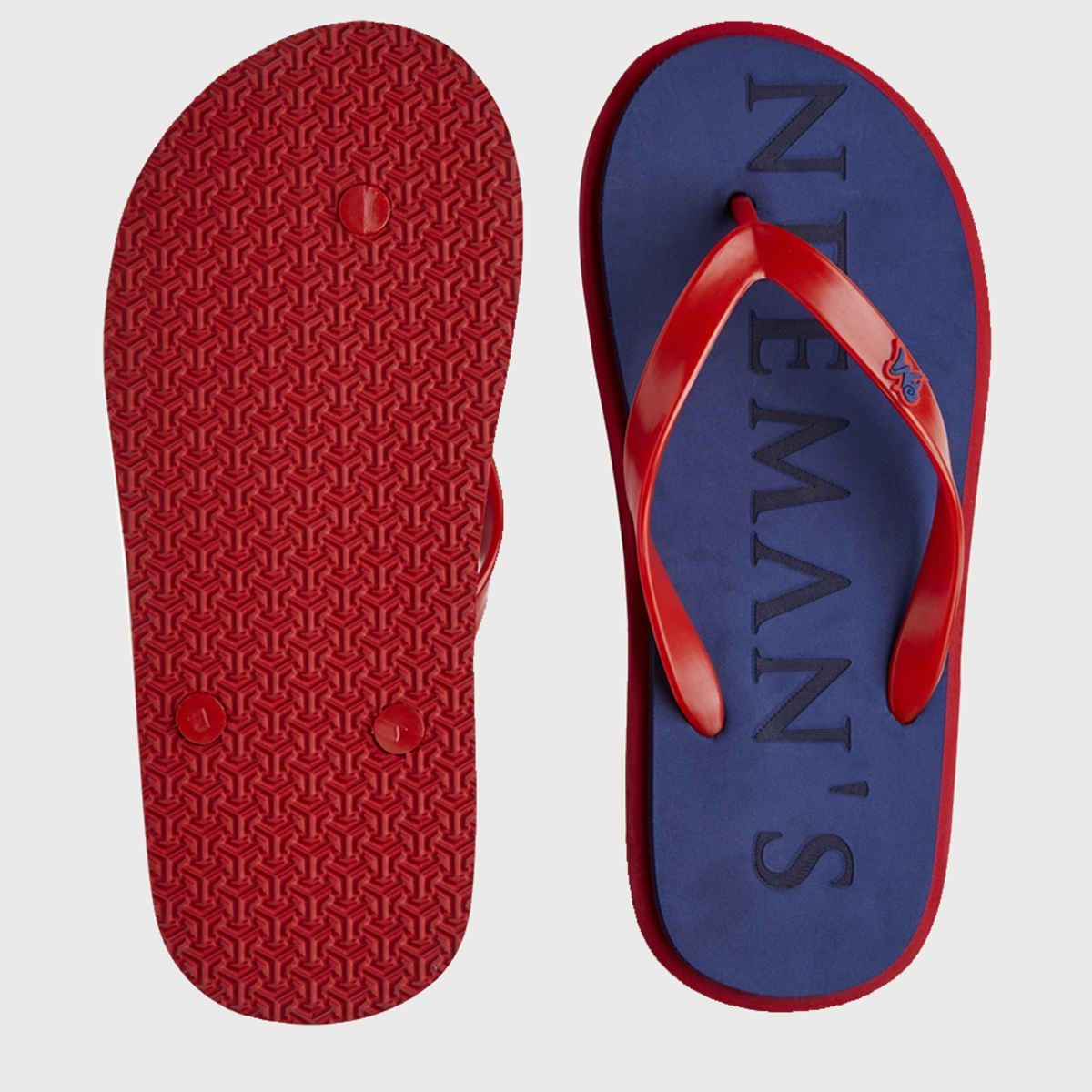 Neemans Unisex Eco Classic Slippers | Blue with Red - UK 9