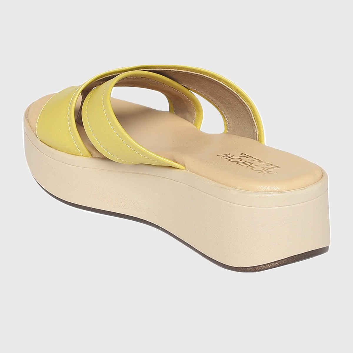Monrow Women's Theresa Yellow Wedge Heels | UK4