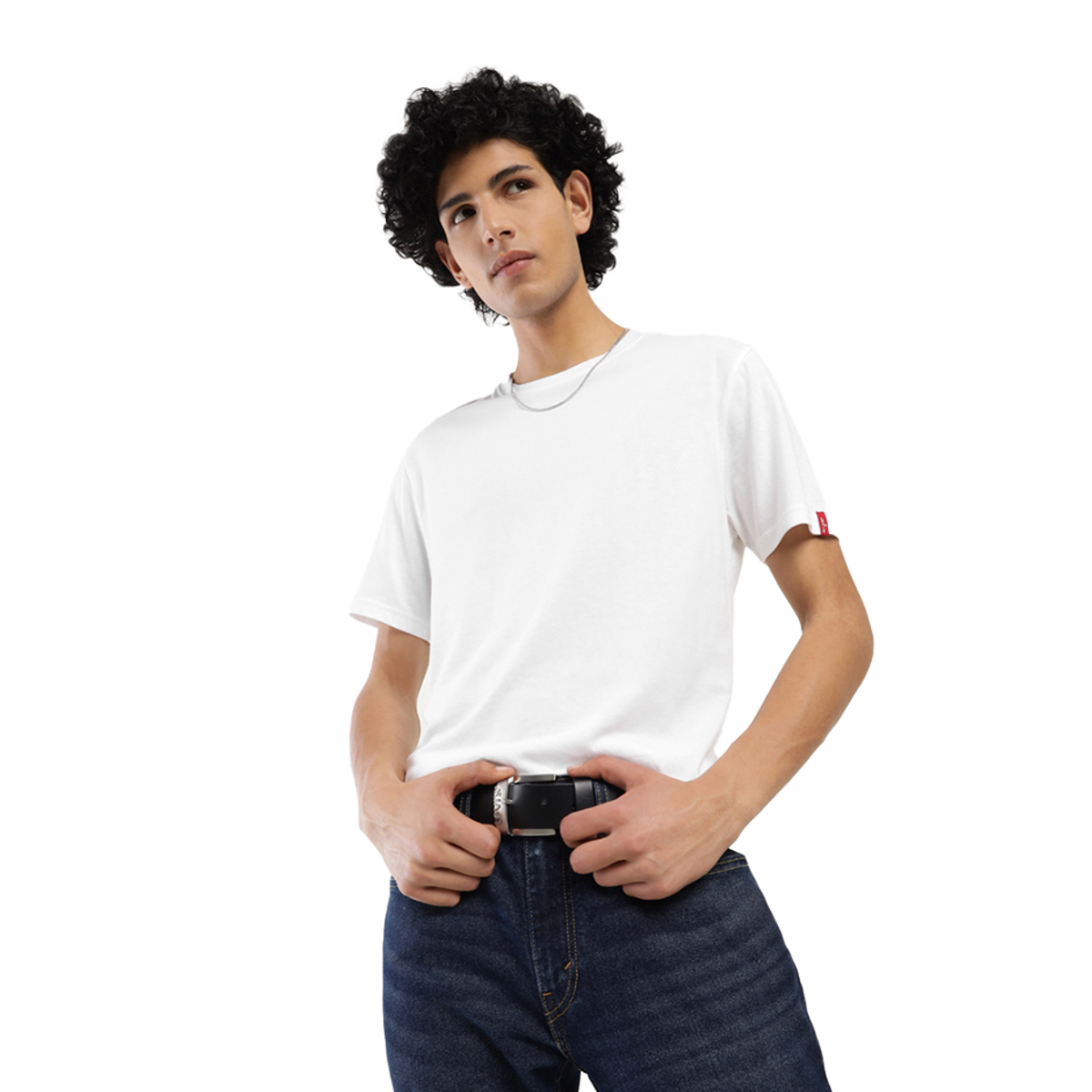 Levi's Men's Poly Cotton Round Neck T-shirt | White - M
