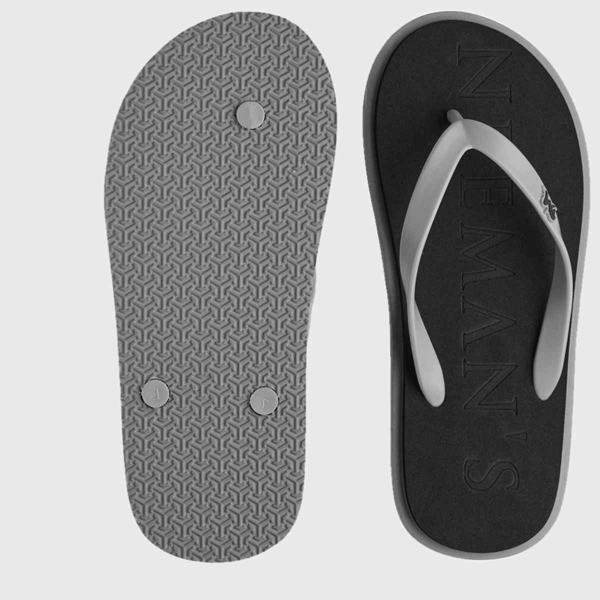 Neemans Unisex Eco Classic Slippers | Black with Grey - UK 5