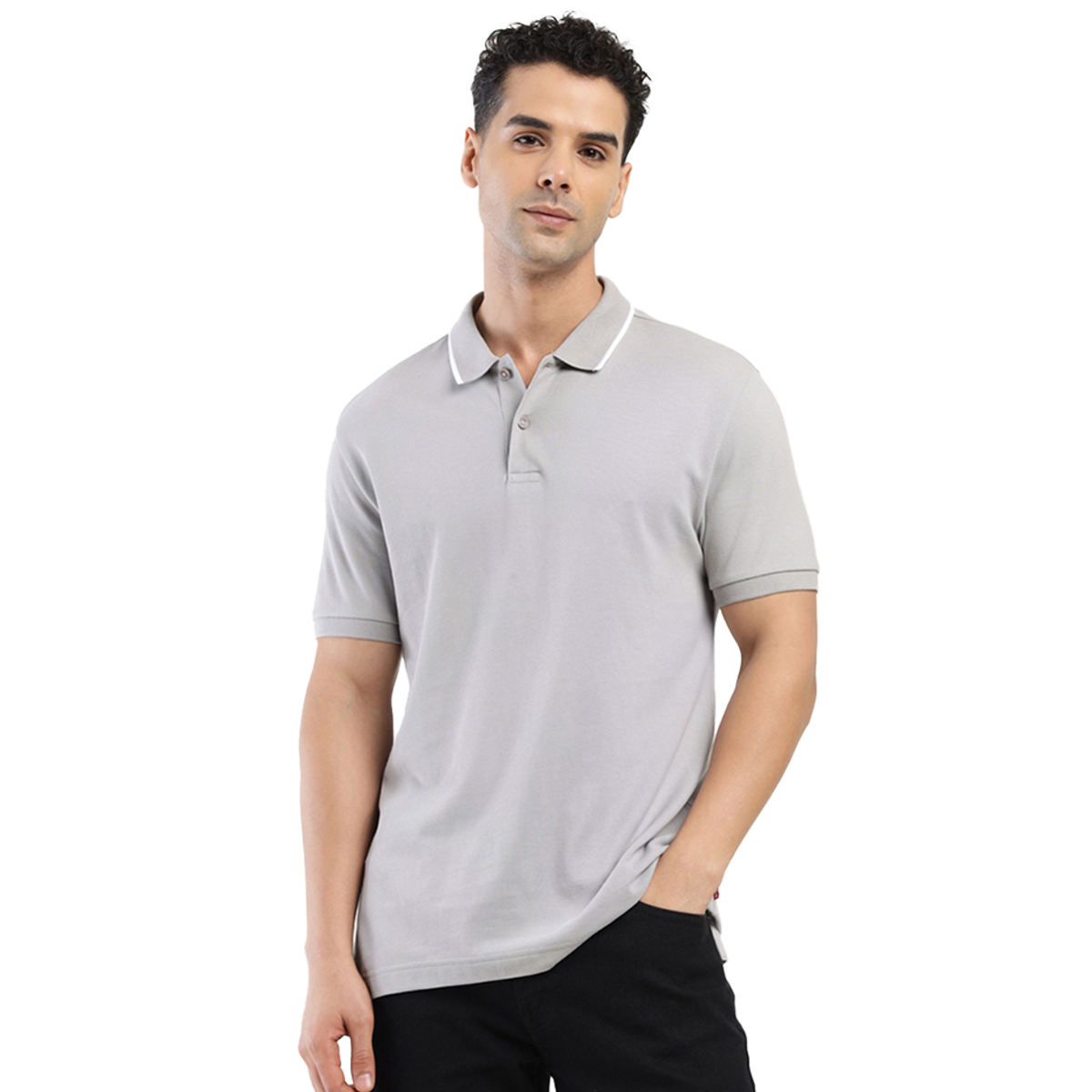Levi's Men's 100% BCI Cotton Polo T-shirt | Medium Grey - M