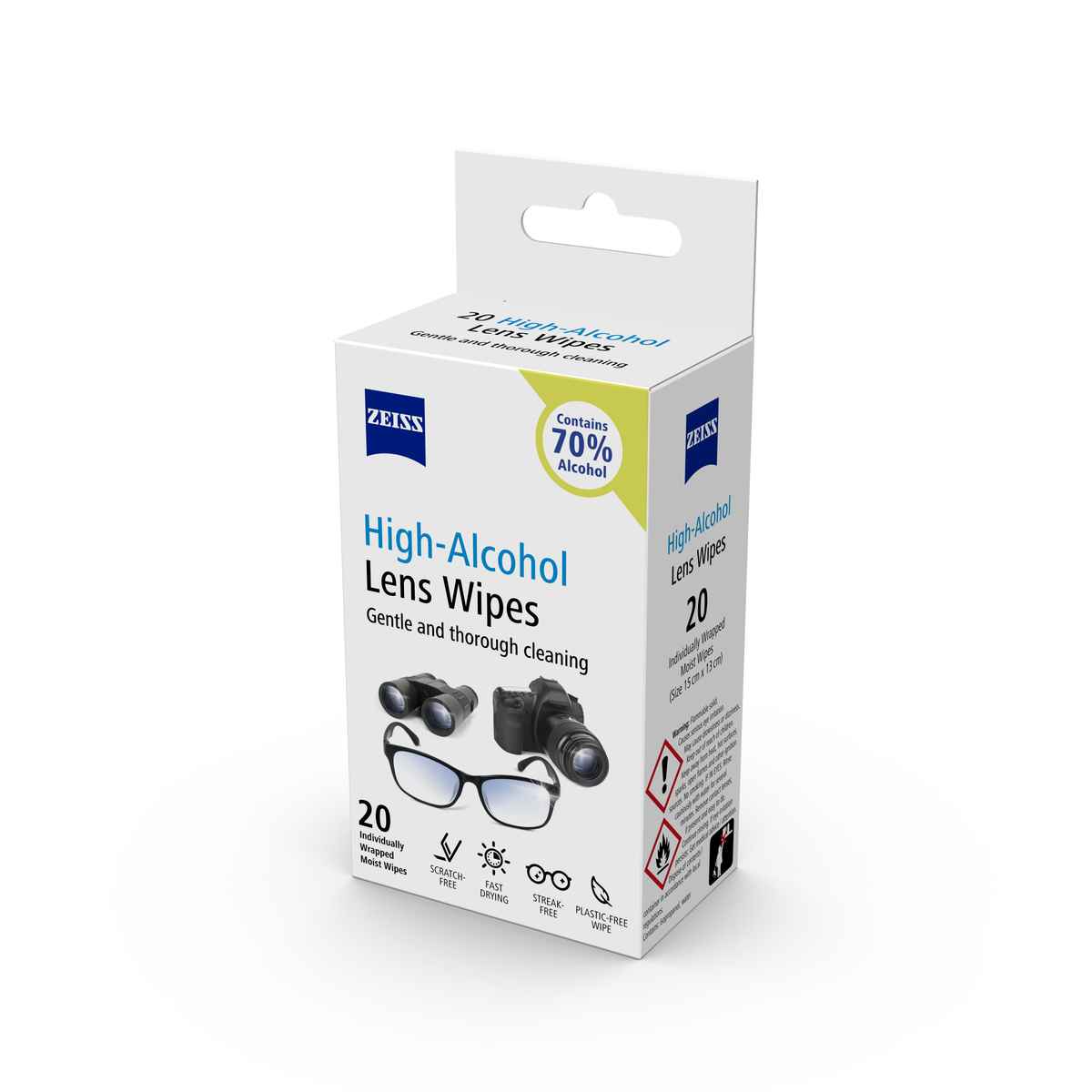 ZEISS Lens Wipes 20ct Advanced | 70% Alcohol | Lens Cleaner | Spectacles