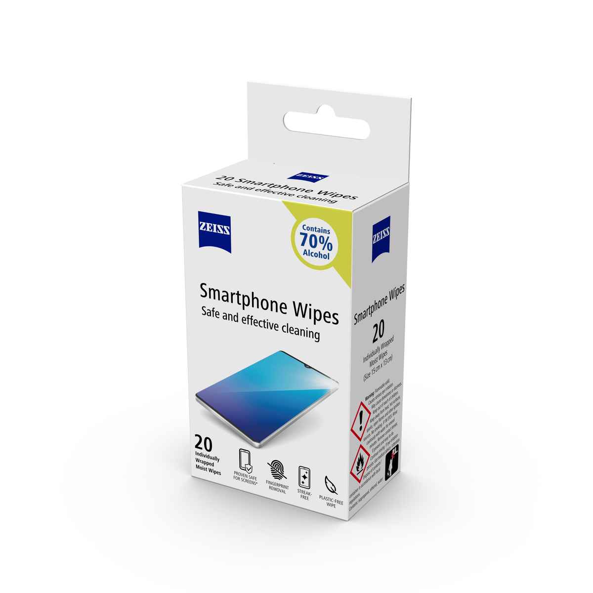 ZEISS Smartphone Wipes Advanced | 70% Alcohol | Mobile and Screen Cleaner