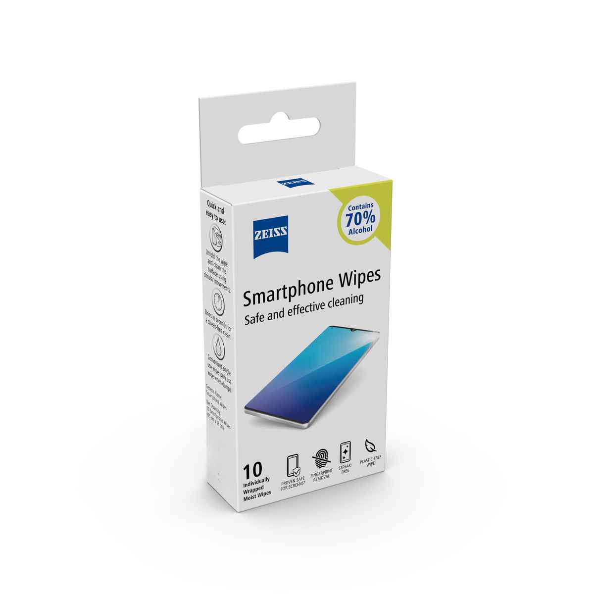 ZEISS Smartphone Wipes Advanced | 70% Alcohol | Mobile and Screen Cleaner