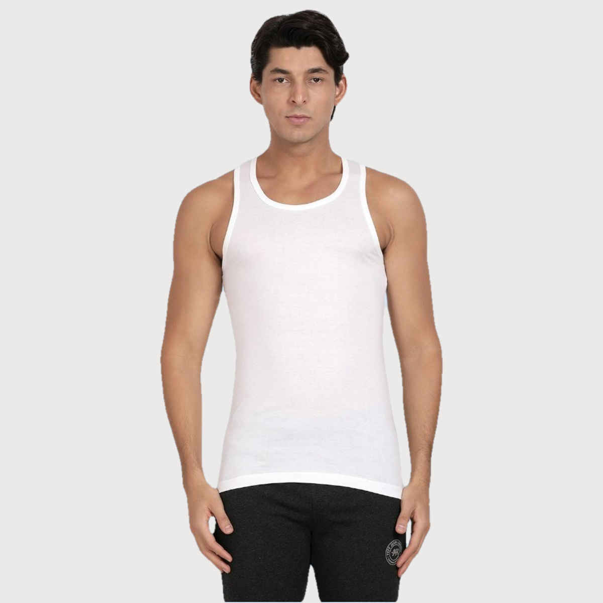 Pepe Jeans Mens White Cotton Solid Vest - Pack of 2 (M) Comfort Fit, Soft Fabric, Breathable