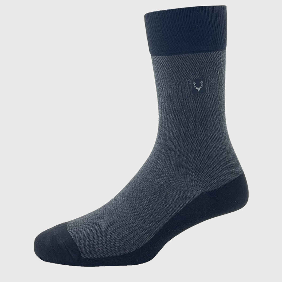 Allen Solly Men's Cotton Full Length Pique Pattern Socks - Black, Navy, Light Grey Melange