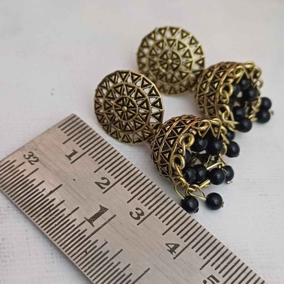 Oxidised Women'S Small Jhumka Earrings Gold