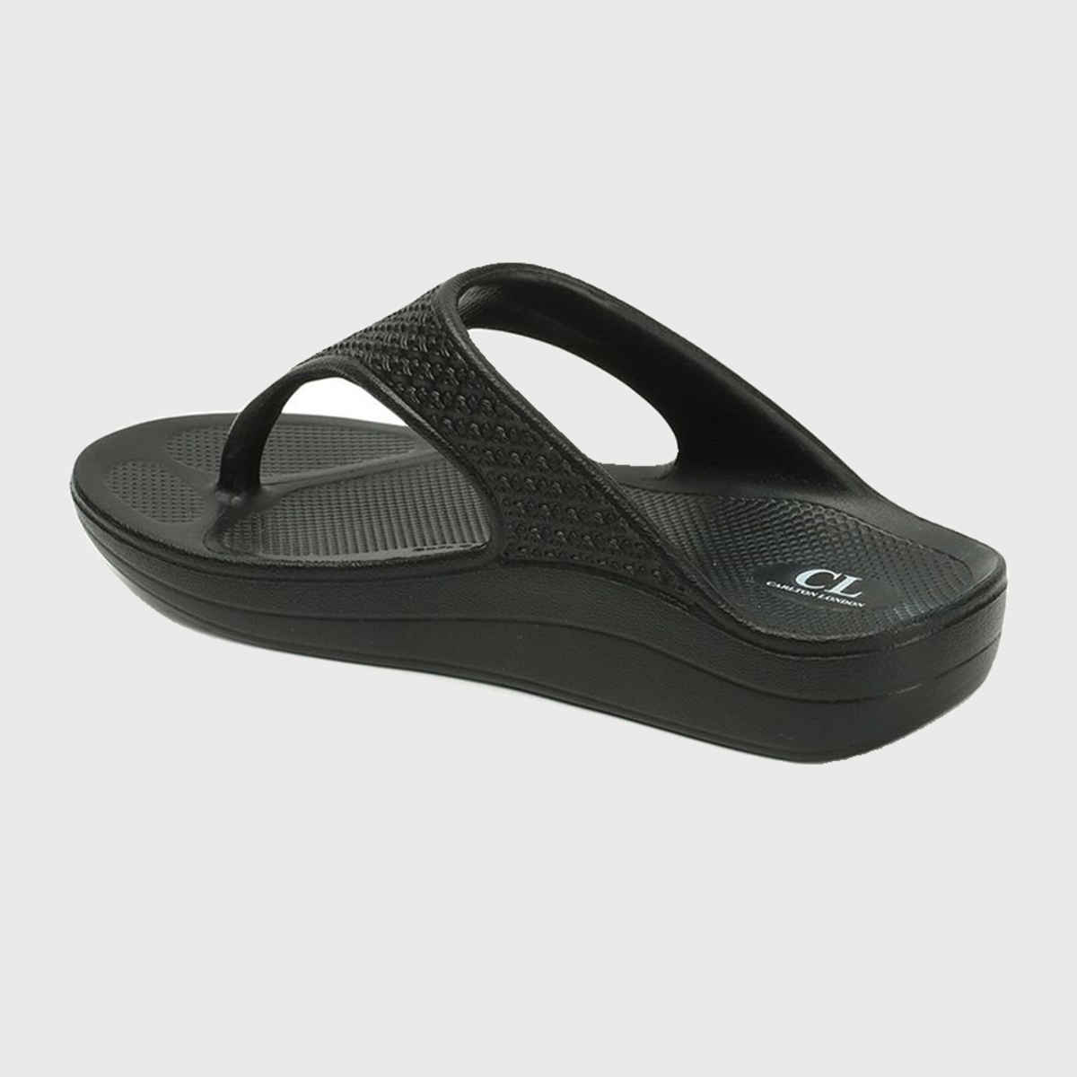 Carlton London Black Comfortable Women's Flip Flops - UK 7