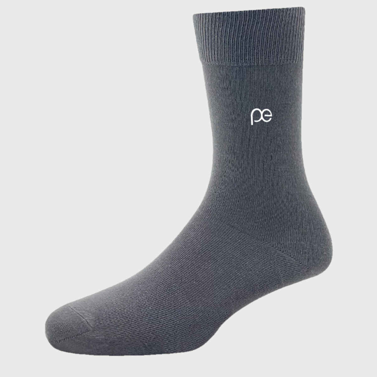 Peter England Men's Solid Cotton Socks | Dark Grey - Free Size