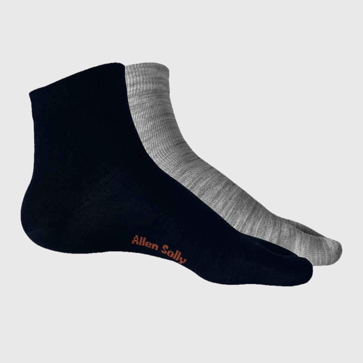 Allen Solly Women's Woolen Quarter Length Plain Thumb Socks - Light Grey Melange, Black