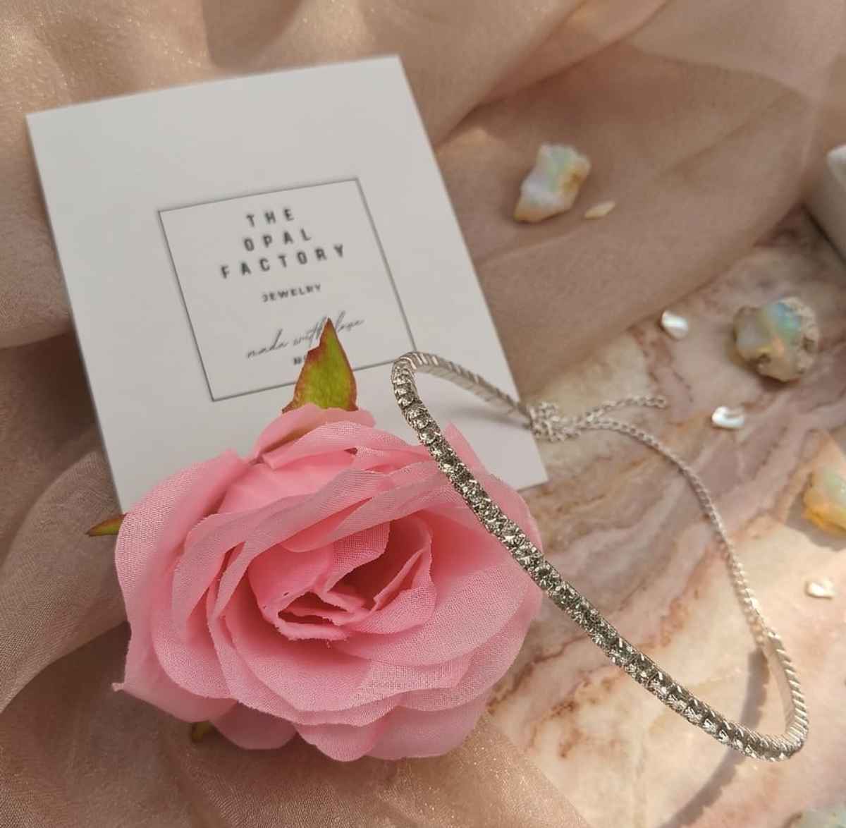 The Opal Factory Round Diamante Necklace | Silver | Rakhi Gift Set