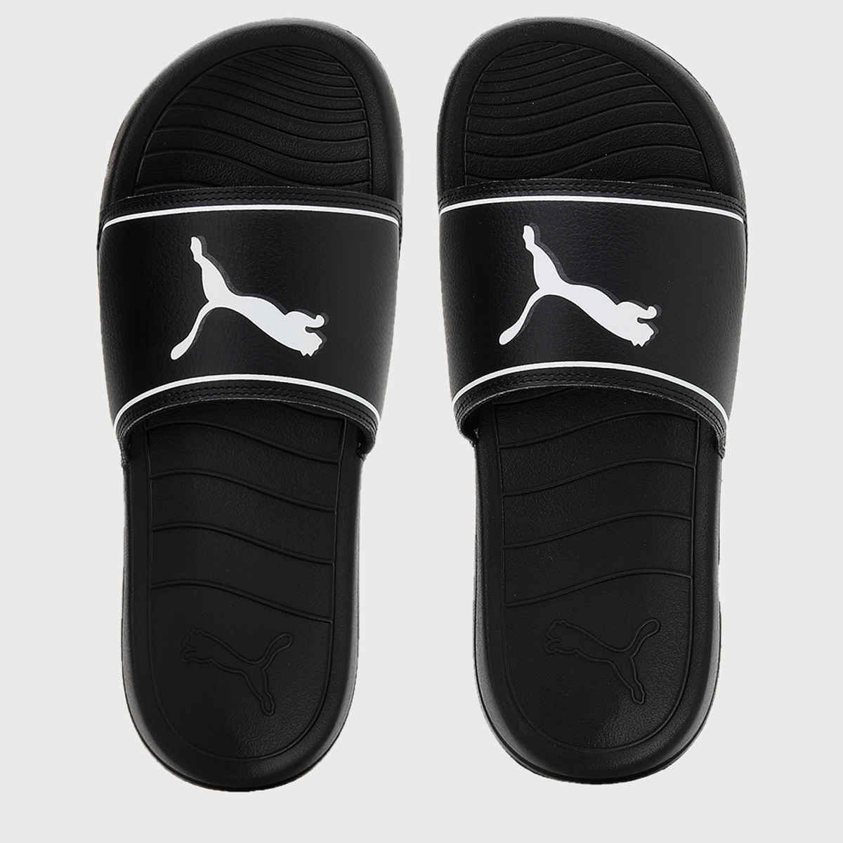 Puma Marine Unisex Slides | Black- White-Castlerock | Size - UK 9