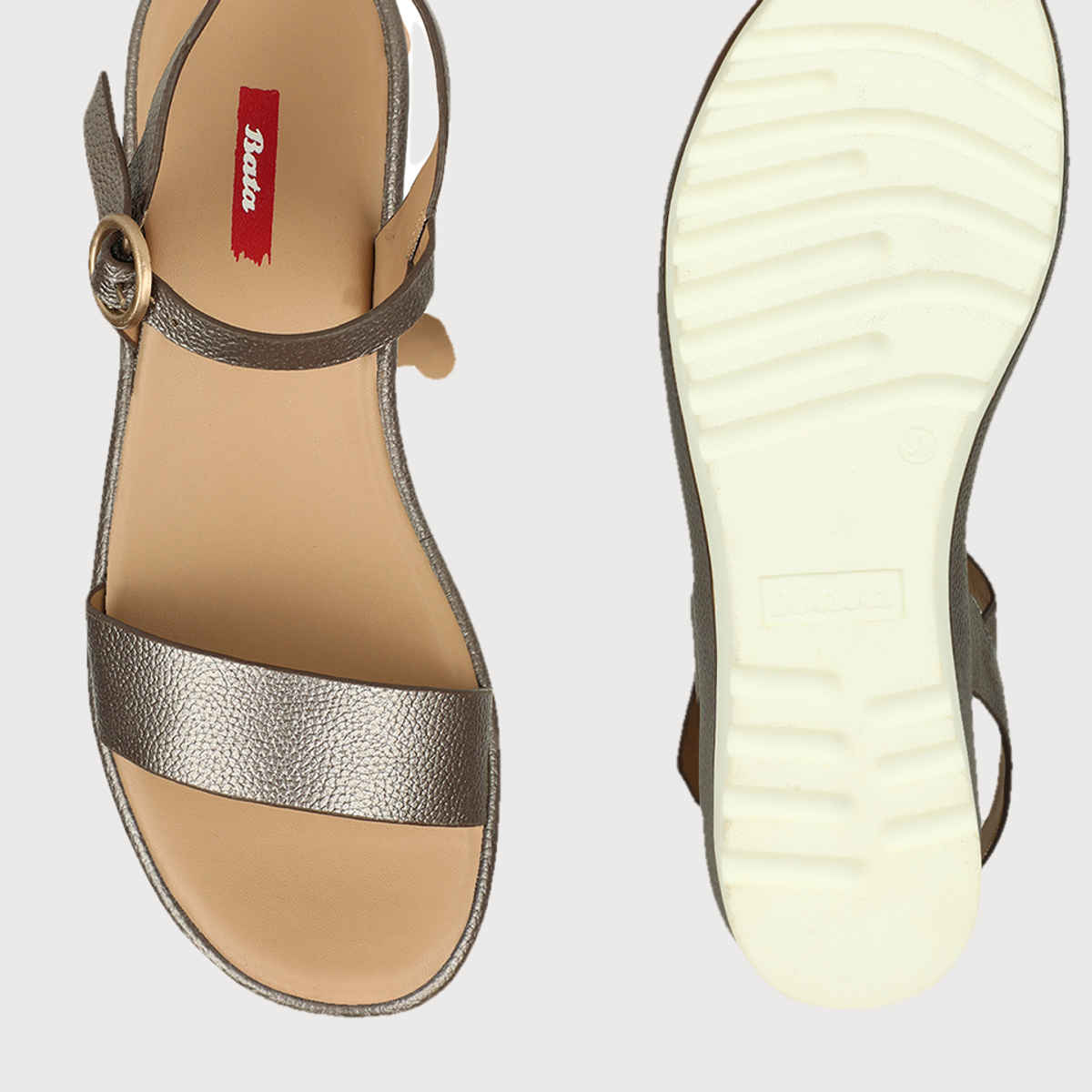 Bata Gunmetal Heels For Women - 3