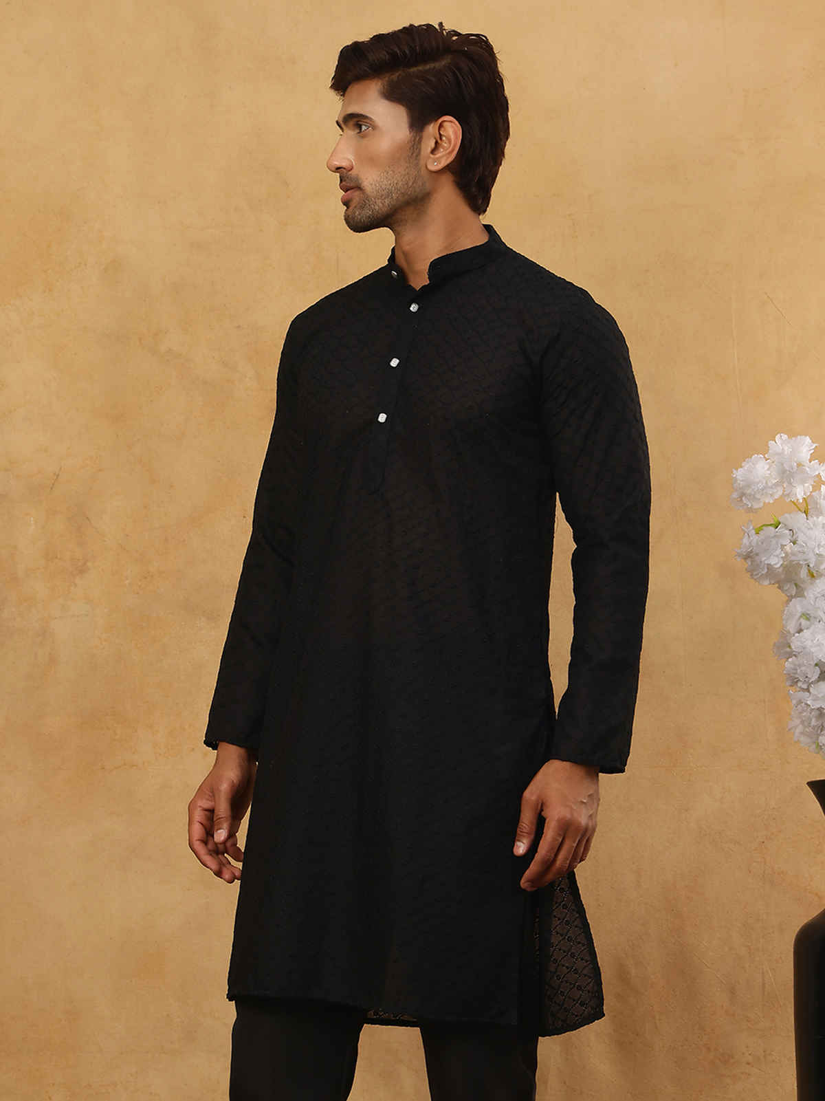 Jompers Men's Kurta | Ko 561 | Black - XL