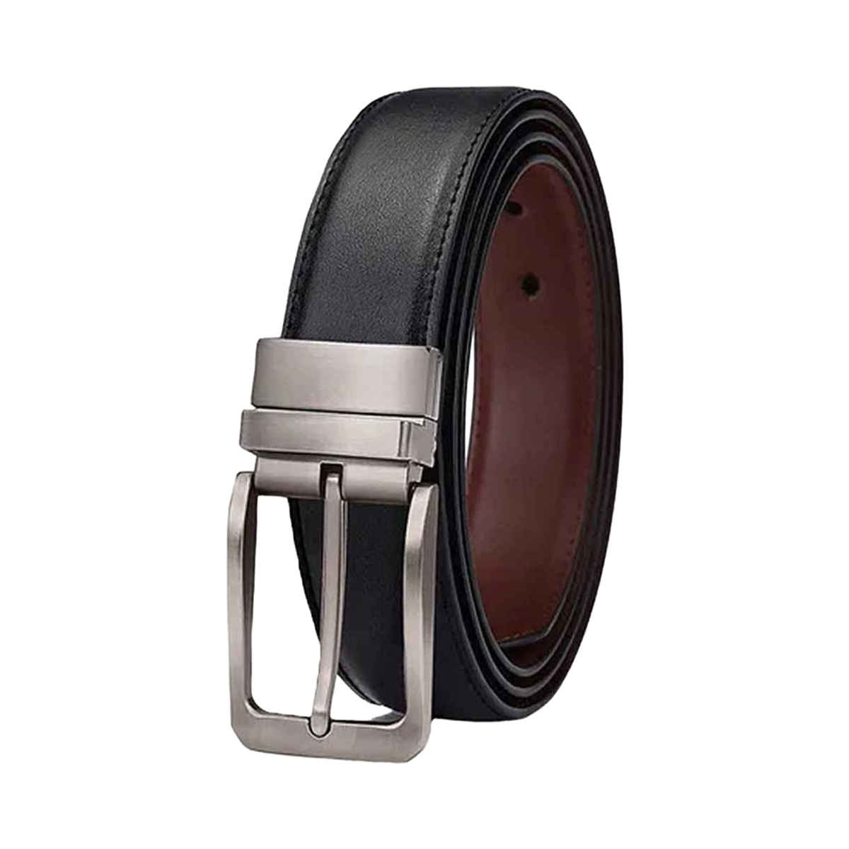 Zoro Men's Solid Faux Leather Reversible Belt | Black and Brown - 40 Inches