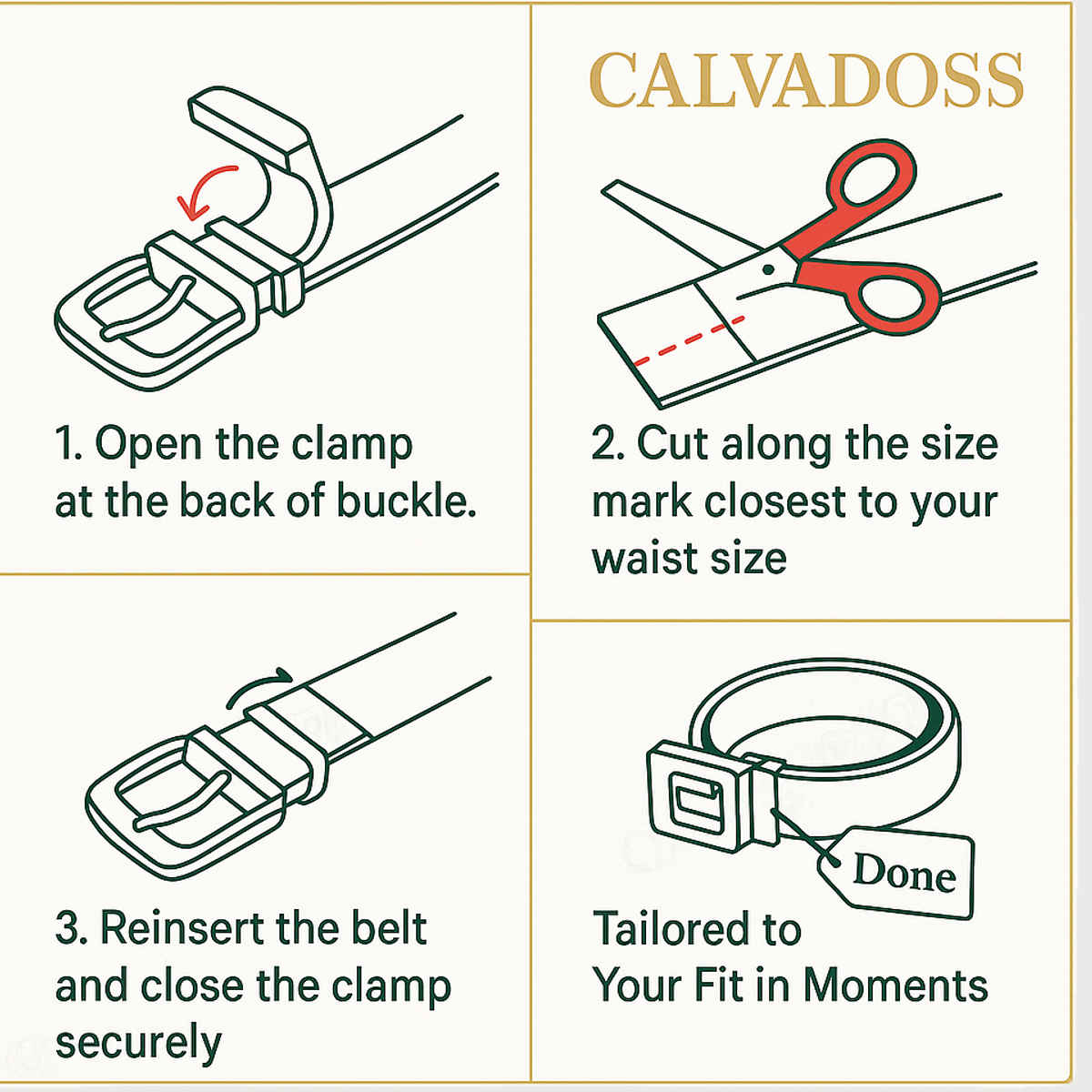 Calvadoss Men's Premium Comfort Fit Solid Gear PU Belt | Rose Gold