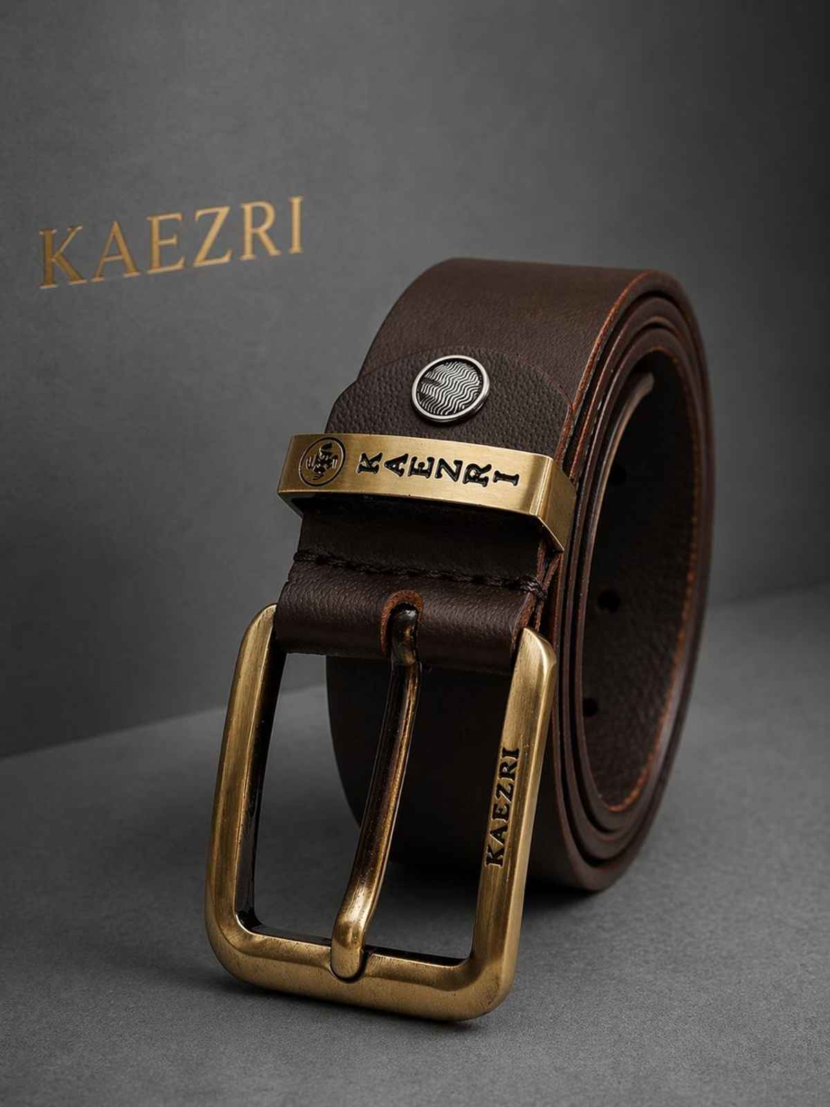 Kaezri Genuine Leather Brown Belt for Men | Mono - 32