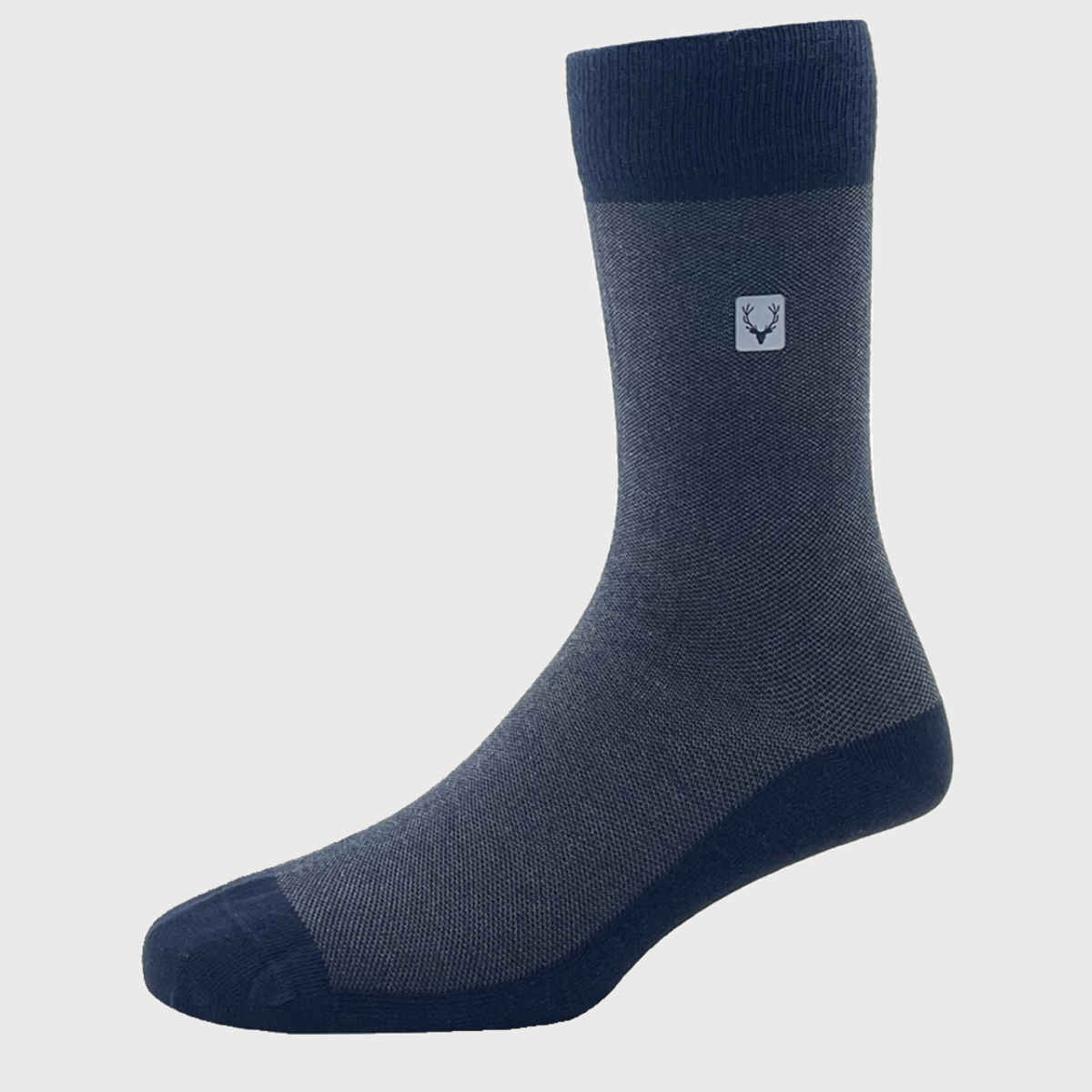 Allen Solly Men's Cotton Full Length Pique Pattern Socks - Black, Navy, Light Grey Melange