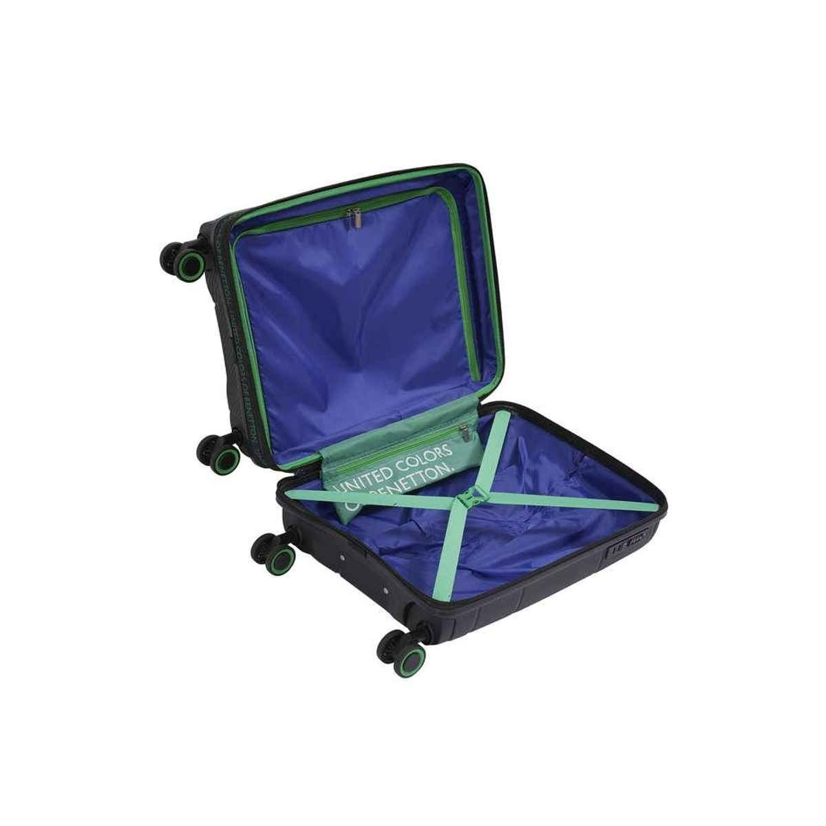 United Colors Of Benetton Unisex PP 80 L Hard Luggage Trolley Bag | Black - 68 cm
