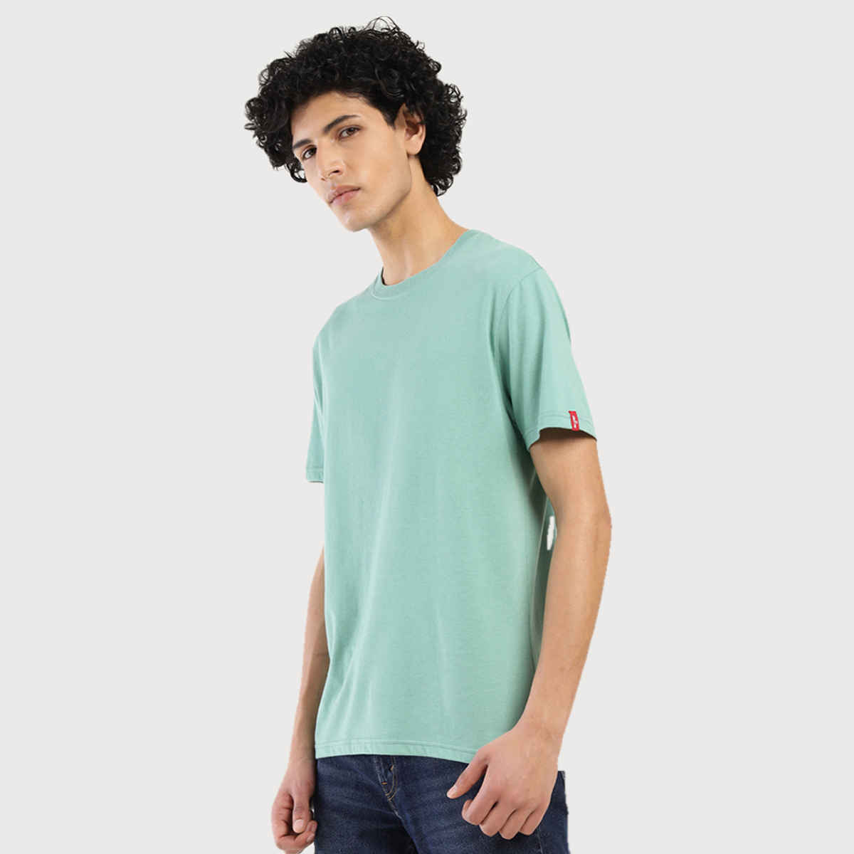 Levi's Men's Poly Cotton Round Neck T-shirt | Light Green - L