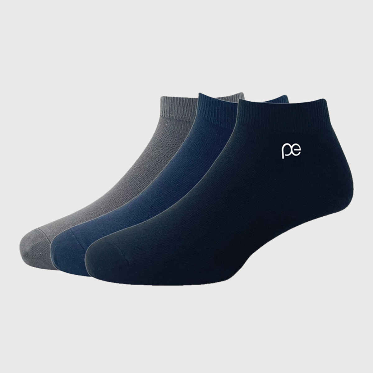 Peter England Men's Solid Cotton and Elastane Ankle Socks | Black - Free Size