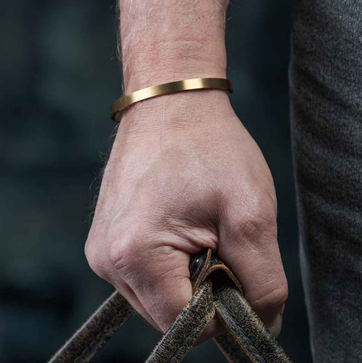 Men's Cuff 8Mm Bracelet Gold