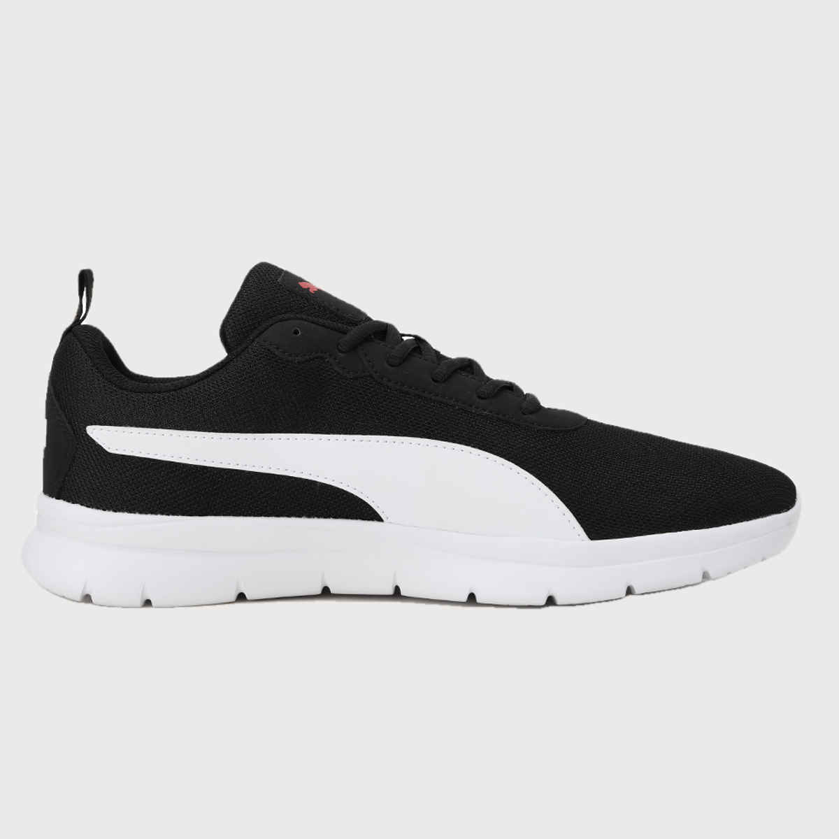 Puma Men's Supreme Comfort Running Shoes | Black, White and High Risk Red - UK 6
