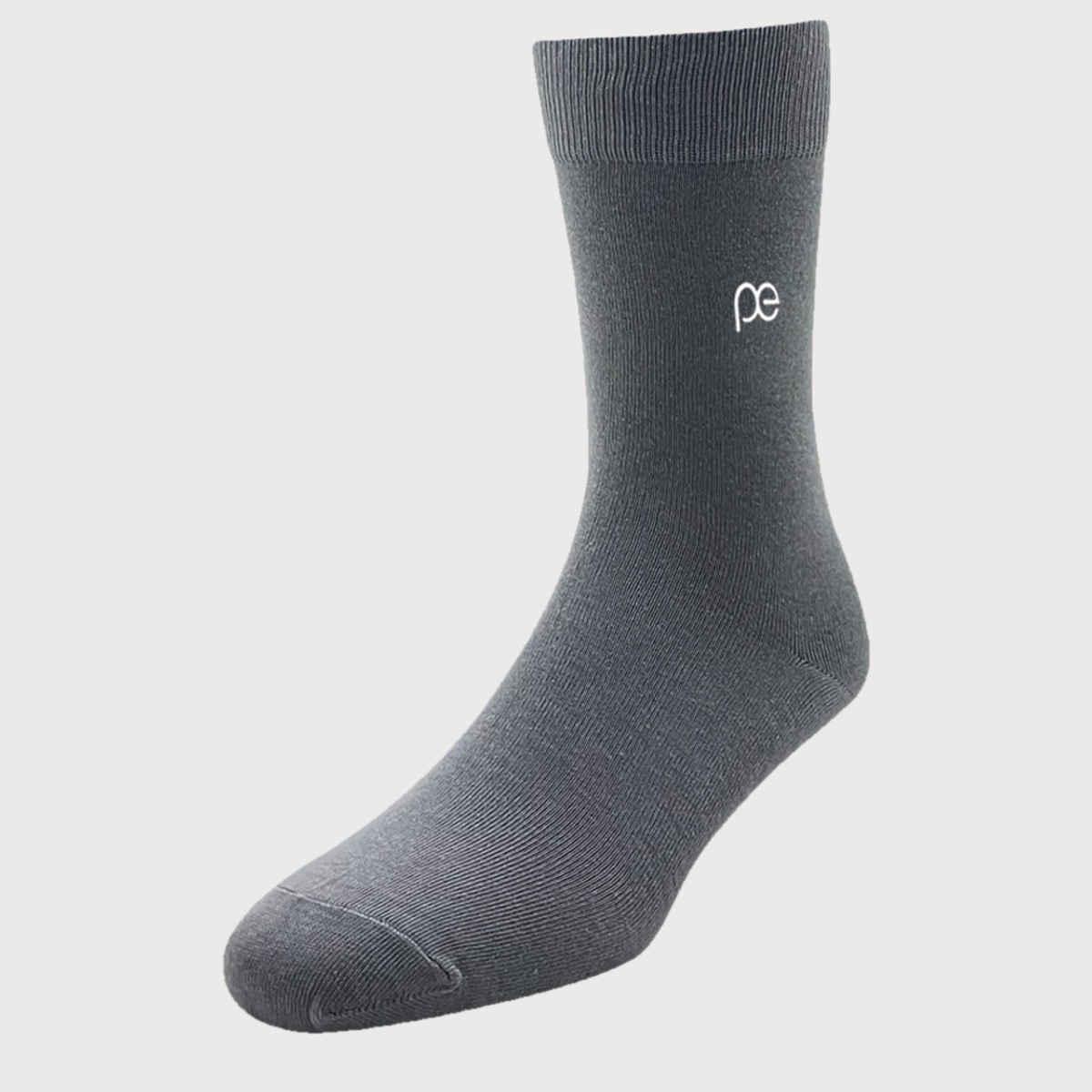 Peter England Men's Solid Cotton Socks | Dark Grey - Free Size