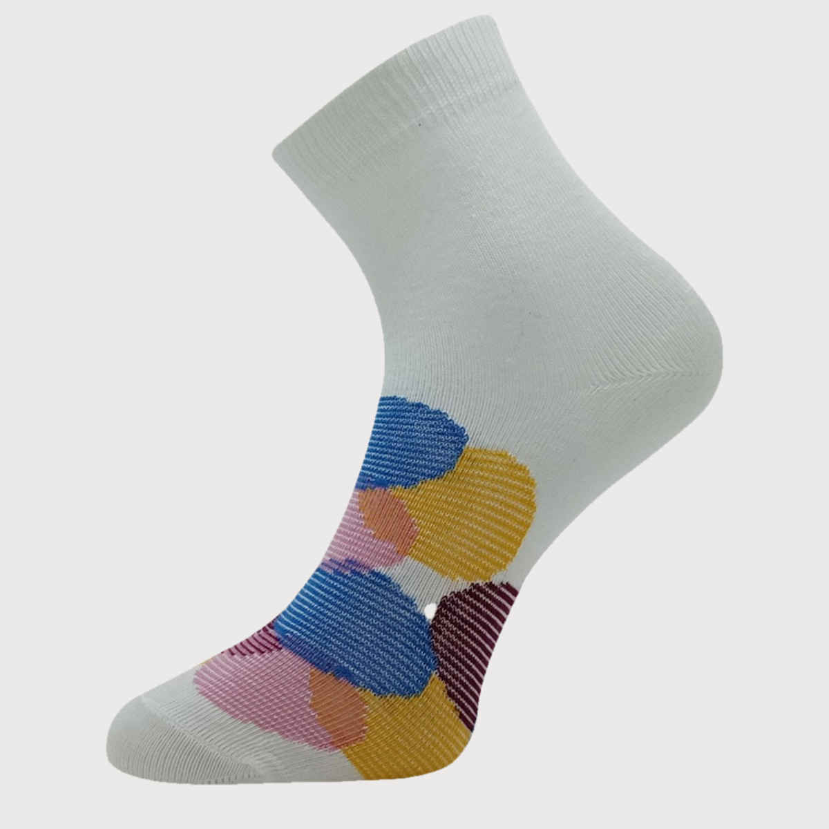 Allen Solly Women's Cotton Quarter Crew Polka Pattern Socks - White, Denim Blue, Black