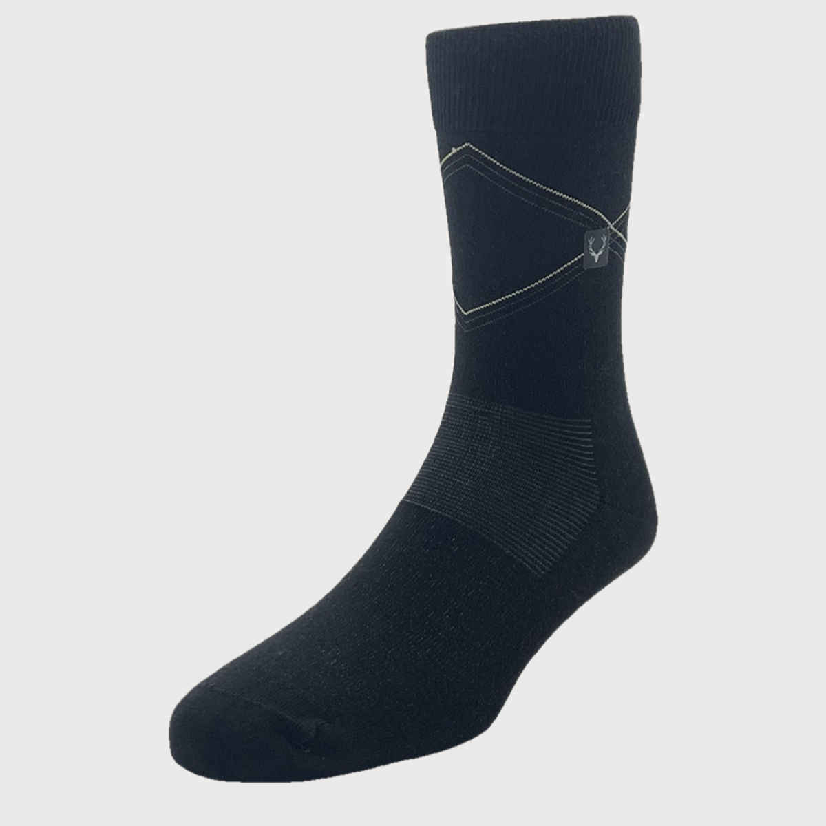 Allen Solly Men's Cotton Full Length Pilot Pattern Socks - Black