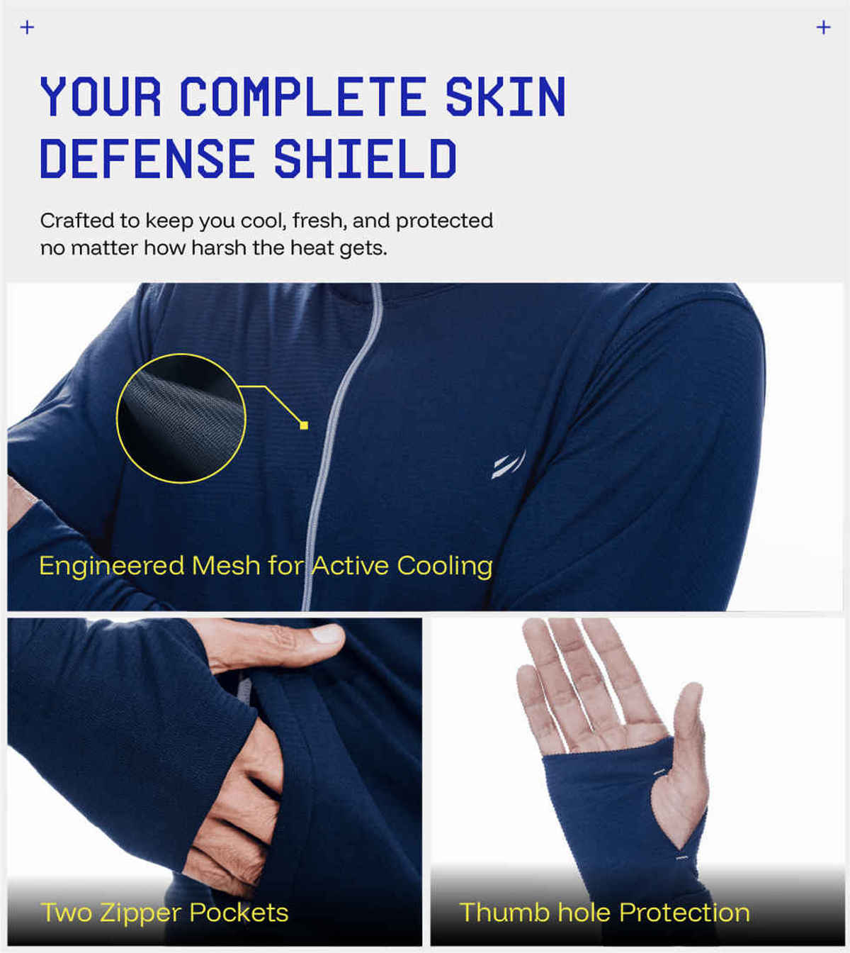 Blue Tyga Men's Sunscreen Jacket - Sje0001 | Navy | S