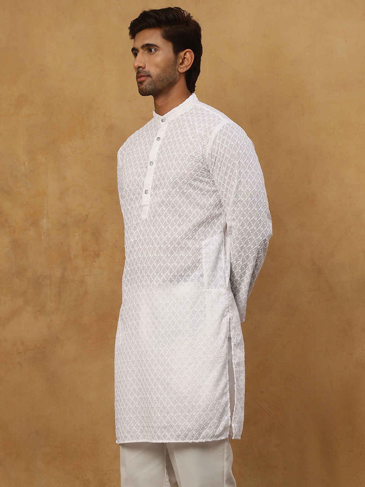 Jompers Men's Kurta | Ko 561 | White - XXL