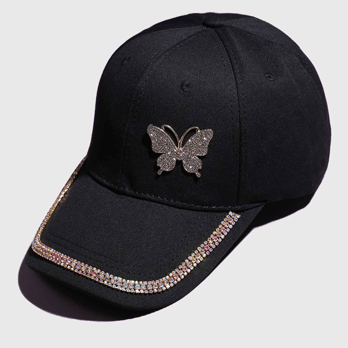 Haute Sauce Women's Embellished Cotton Blend Baseball Cap | Black - One Size