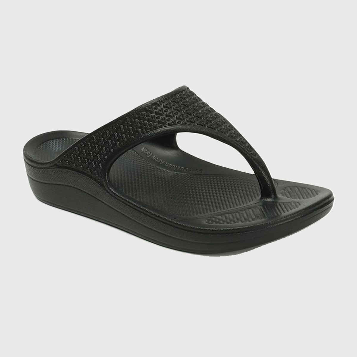 Carlton London Black Comfortable Women's Flip Flops - UK 7