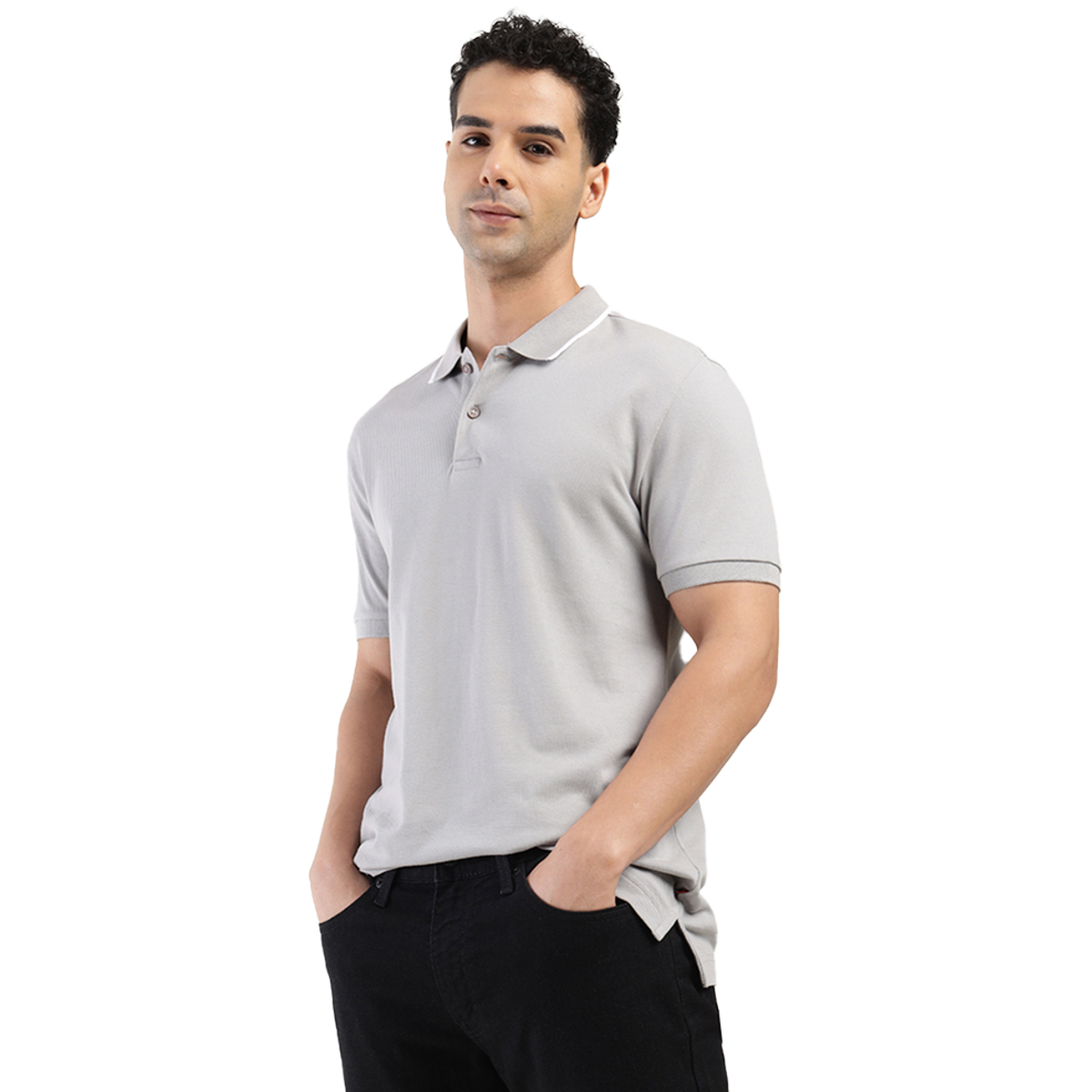 Levi's Men's 100% BCI Cotton Polo T-shirt | Medium Grey - M