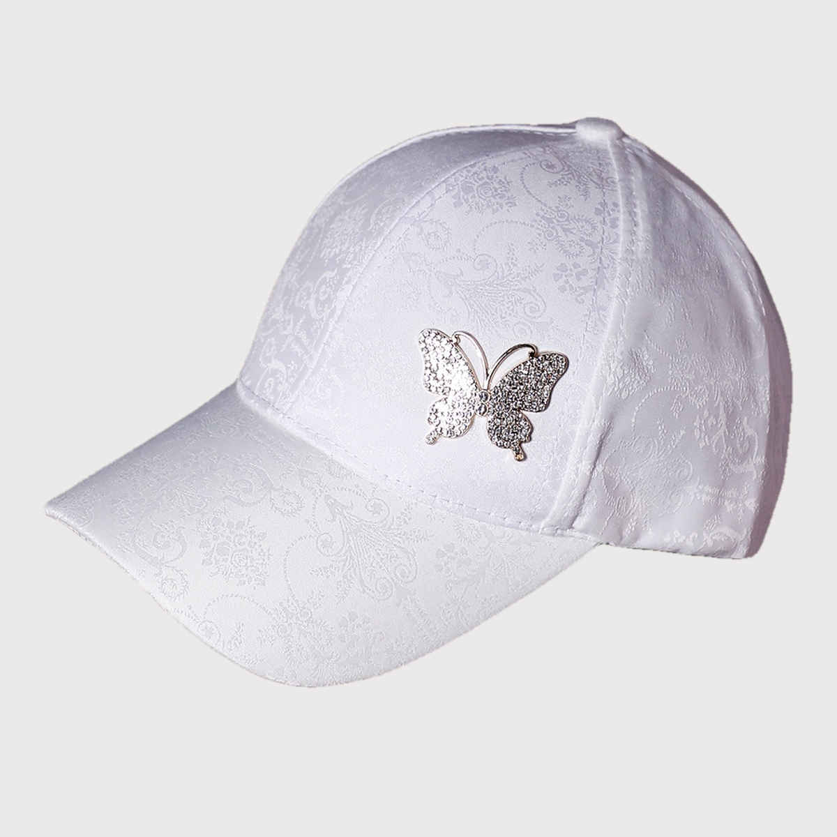 Haute Sauce Women's Embellished Cotton Blend Baseball Cap | White - One Size