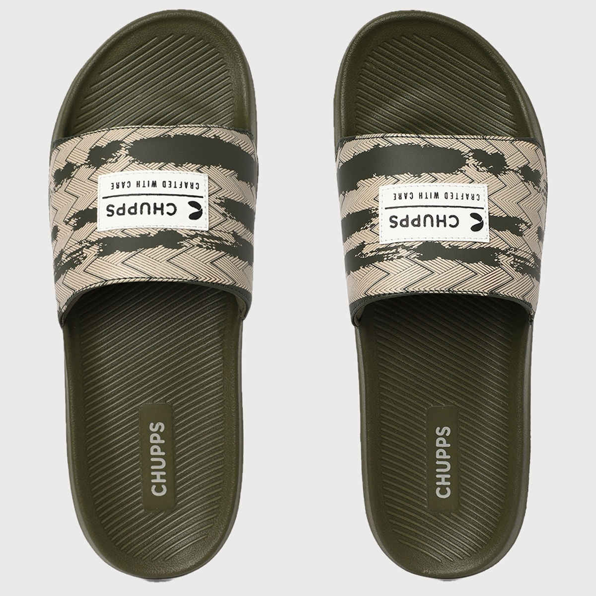 Chupps Traction Olive and Green Men's Casual Slider - UK 9