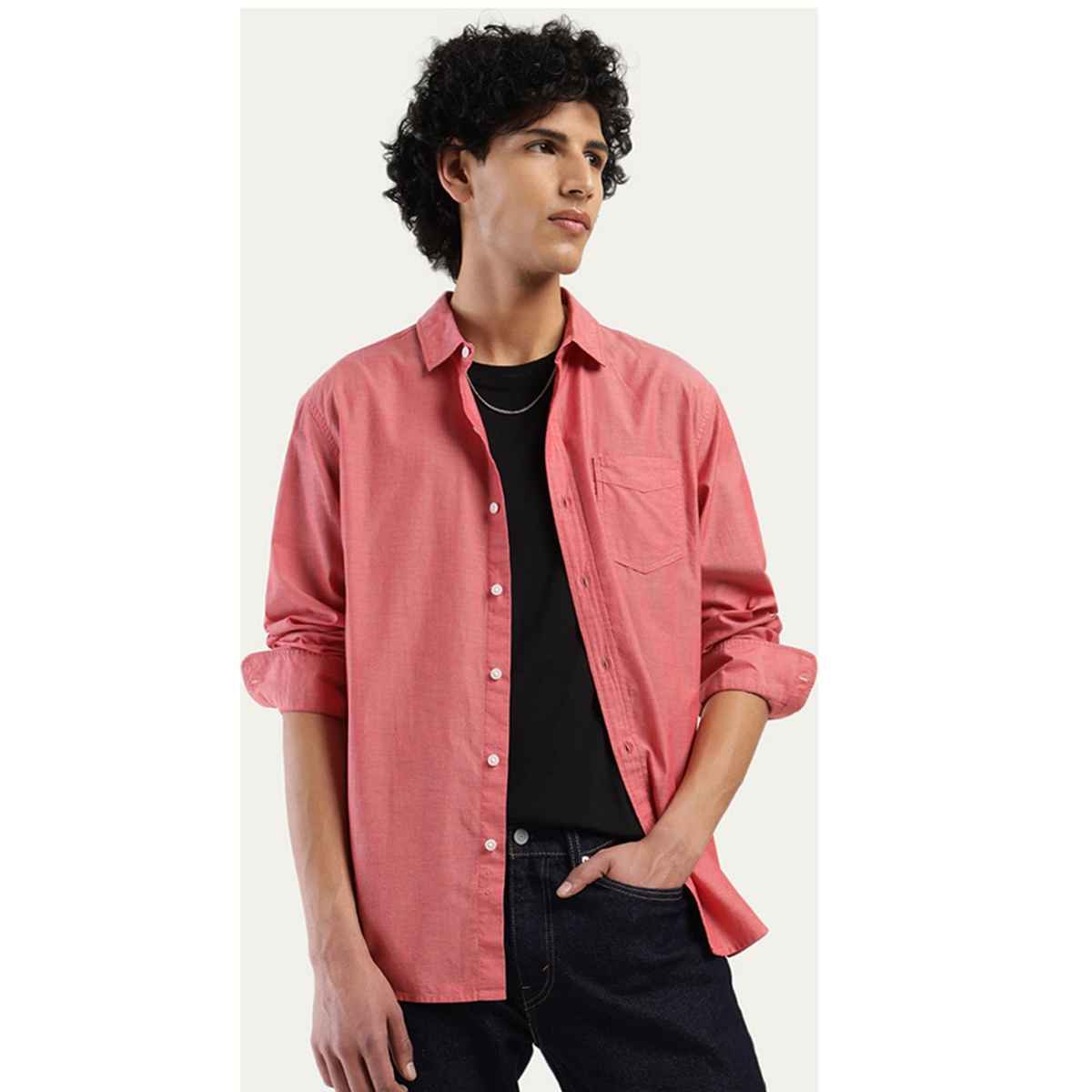 Levi's Men's 100% BCI Cotton Chambray Shirt | Red - L