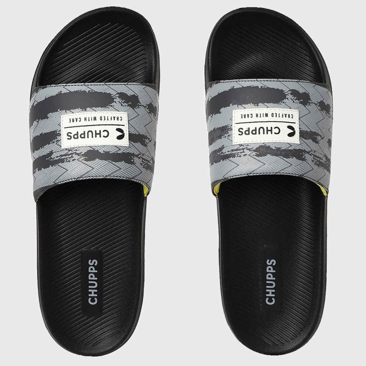 Chupps Traction Black and Grey Men's Casual Slider - UK 8