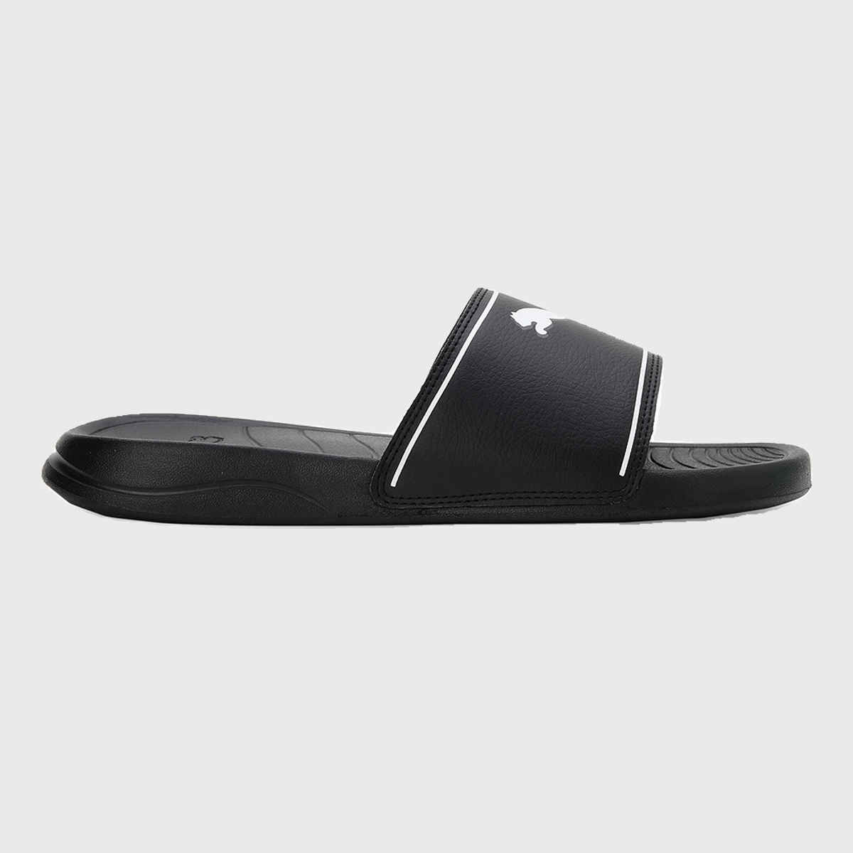 Puma Marine Unisex Slides | Black- White-Castlerock | Size - UK 9