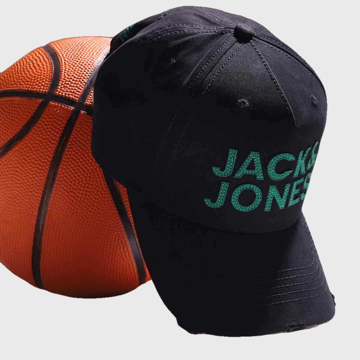 Jack & Jones Men's Cotton Baseball Cap | Black - One Size