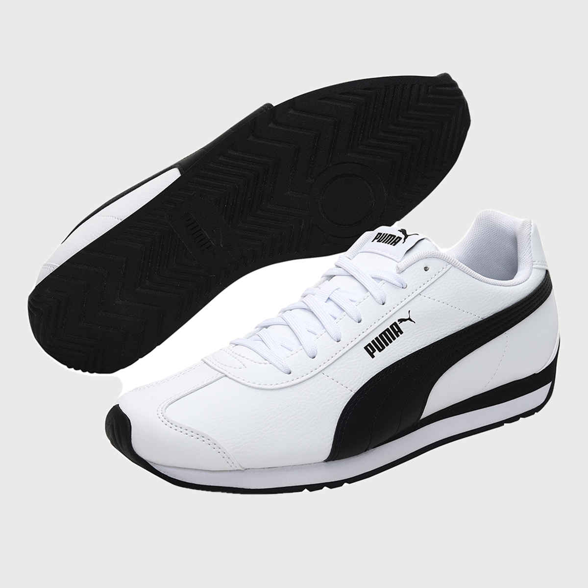 Puma Unisex Turin 3 Sneakers White and Black Uk/Ind - 6