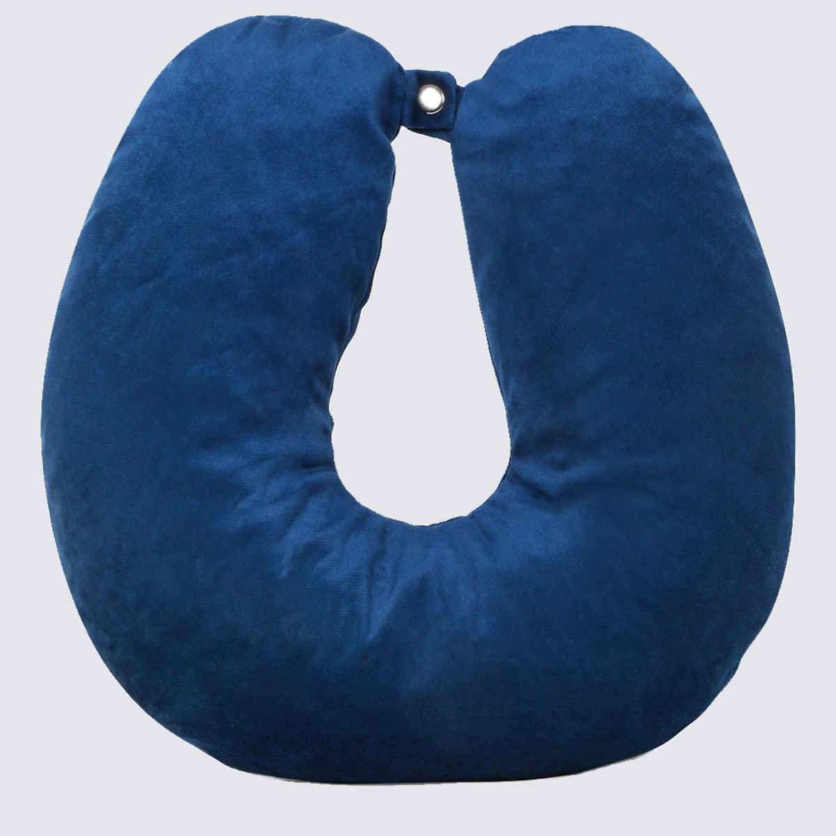 Teakwood Unisex Solid Polycotton Neck Pillow | Blue - Free Size