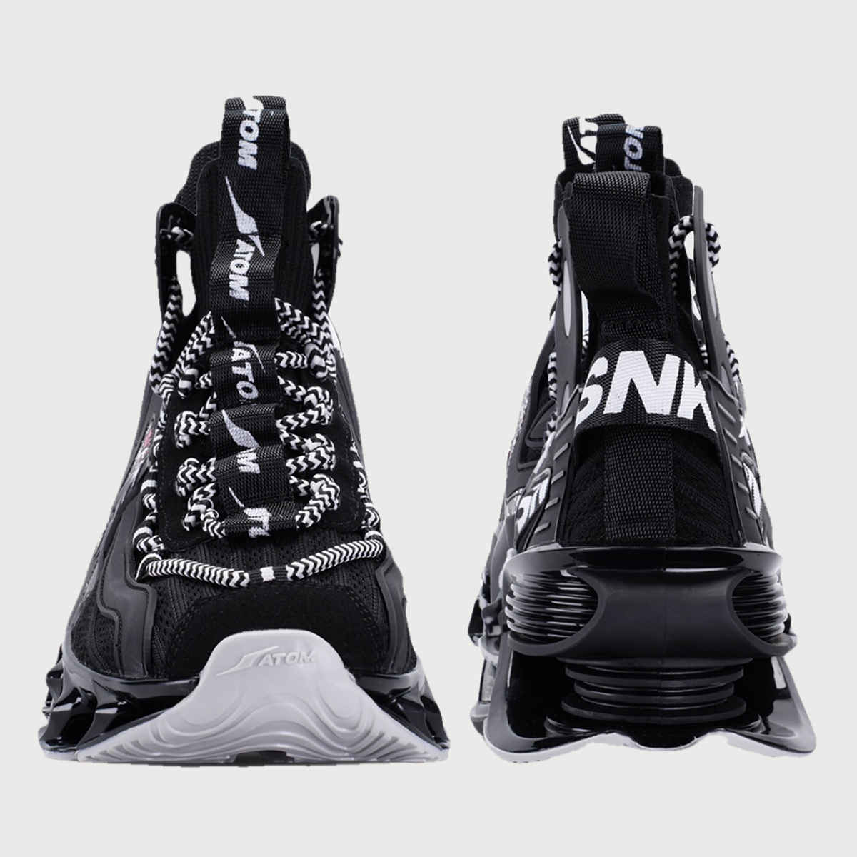 Atom Men's Alpha Predator Black Sneakers - UK 8