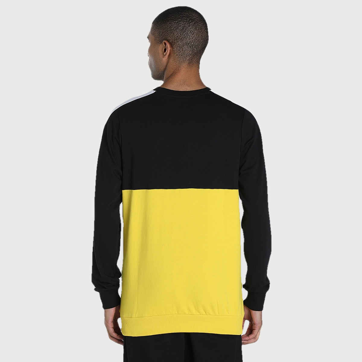 Puma Men's Sweatshirt Crew-Neck Colorblock X One8 - Yellow | M