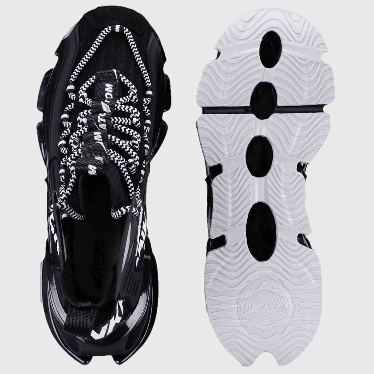 Atom Men's Alpha Predator Black Sneakers - UK 8