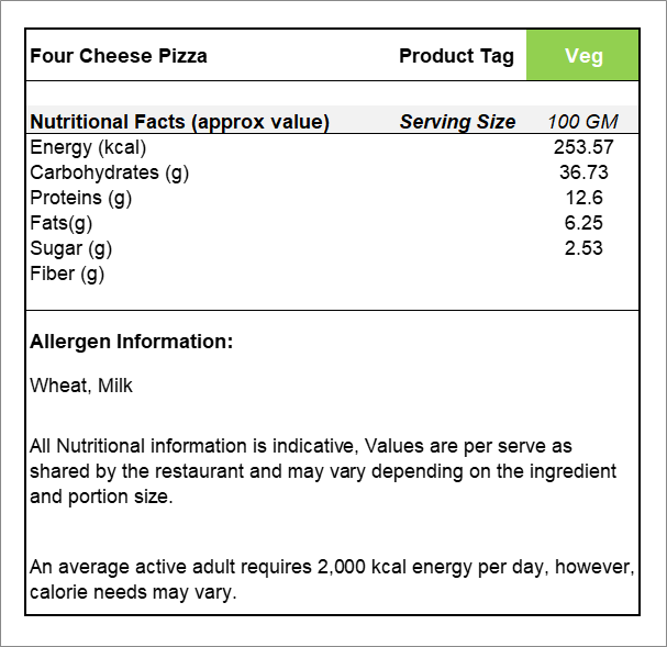 Four Cheese Pizza