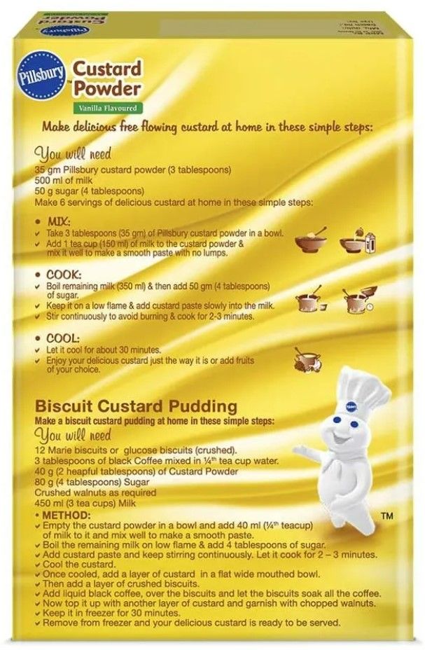 Pillsbury Vanilla Custard Powder 100 g Combo