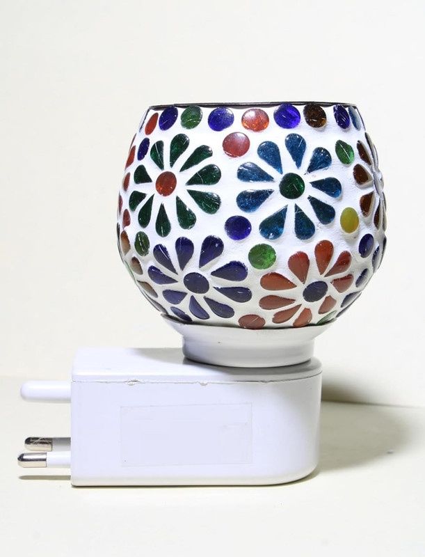 DesiDiya Ceramic Camphor Diffuser Set with Night Lamp (2W) Design 1
