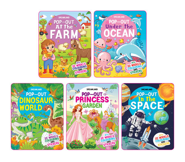 Dreamland Pop- Out Books Pack- 5 Books - Activity Book for children| Gift Pack | Books for Kid | Gift for kid, 5 Pages